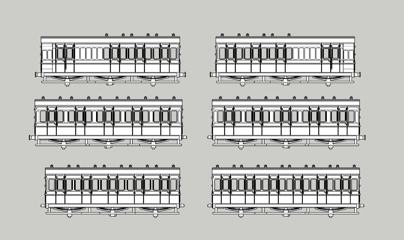 (image for) (N) LSWR 1900/01 Block Set - 6 Coach Bundle
