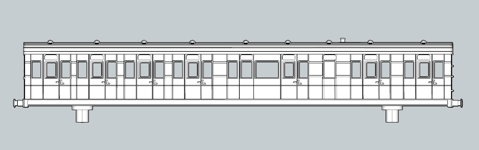 (image for) SECR Birdcage 60ft 7 cmpt Compo/Saloon Lav - d316 - Steel Type