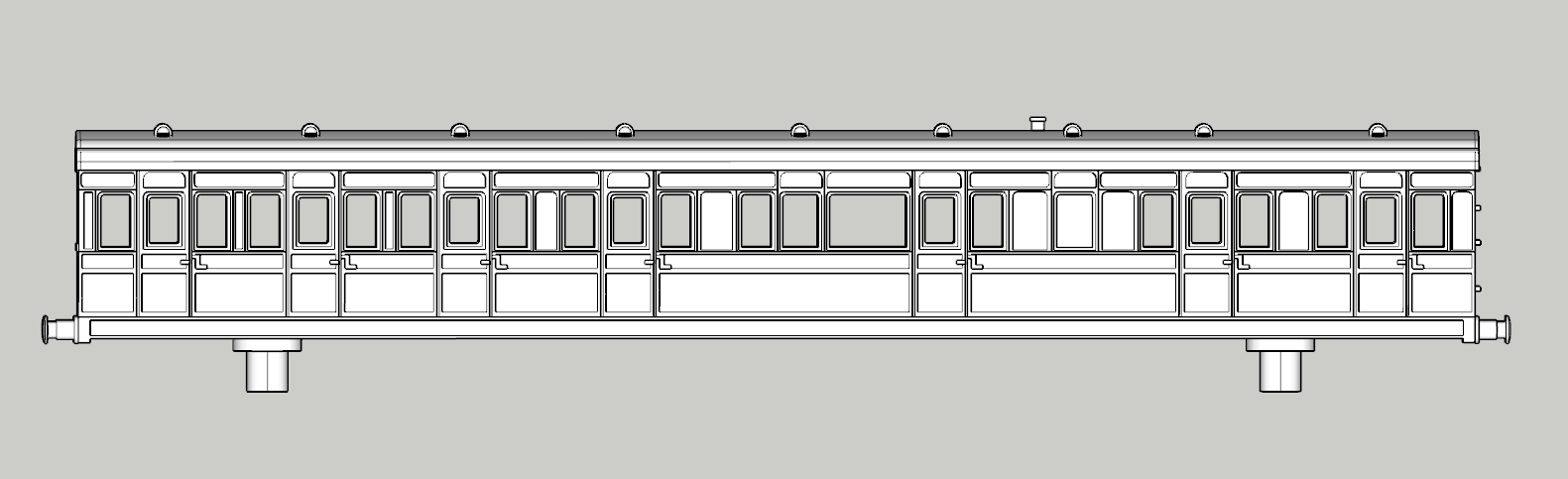 (image for) SECR Birdcage 60ft 7 cmpt Compo/Saloon Lav - d316 - Timber Type